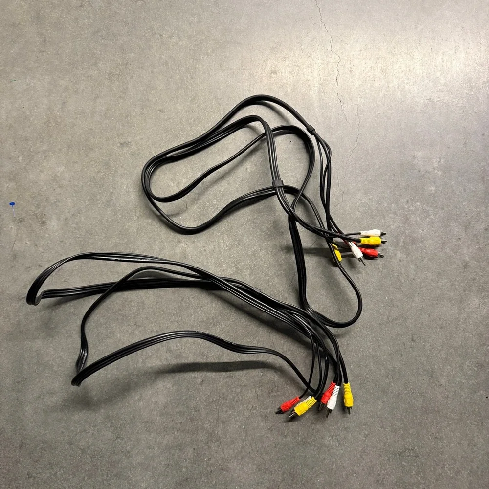 Lot of 2 RCA Composite Audio Video AV Cables Yellow Red White Male to Male